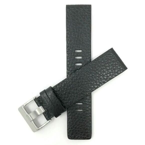 22mm Black Leather Lychee Strap For Diesel DZ7313 DZ7322 DZ7257 Watch L158 - Picture 1 of 4